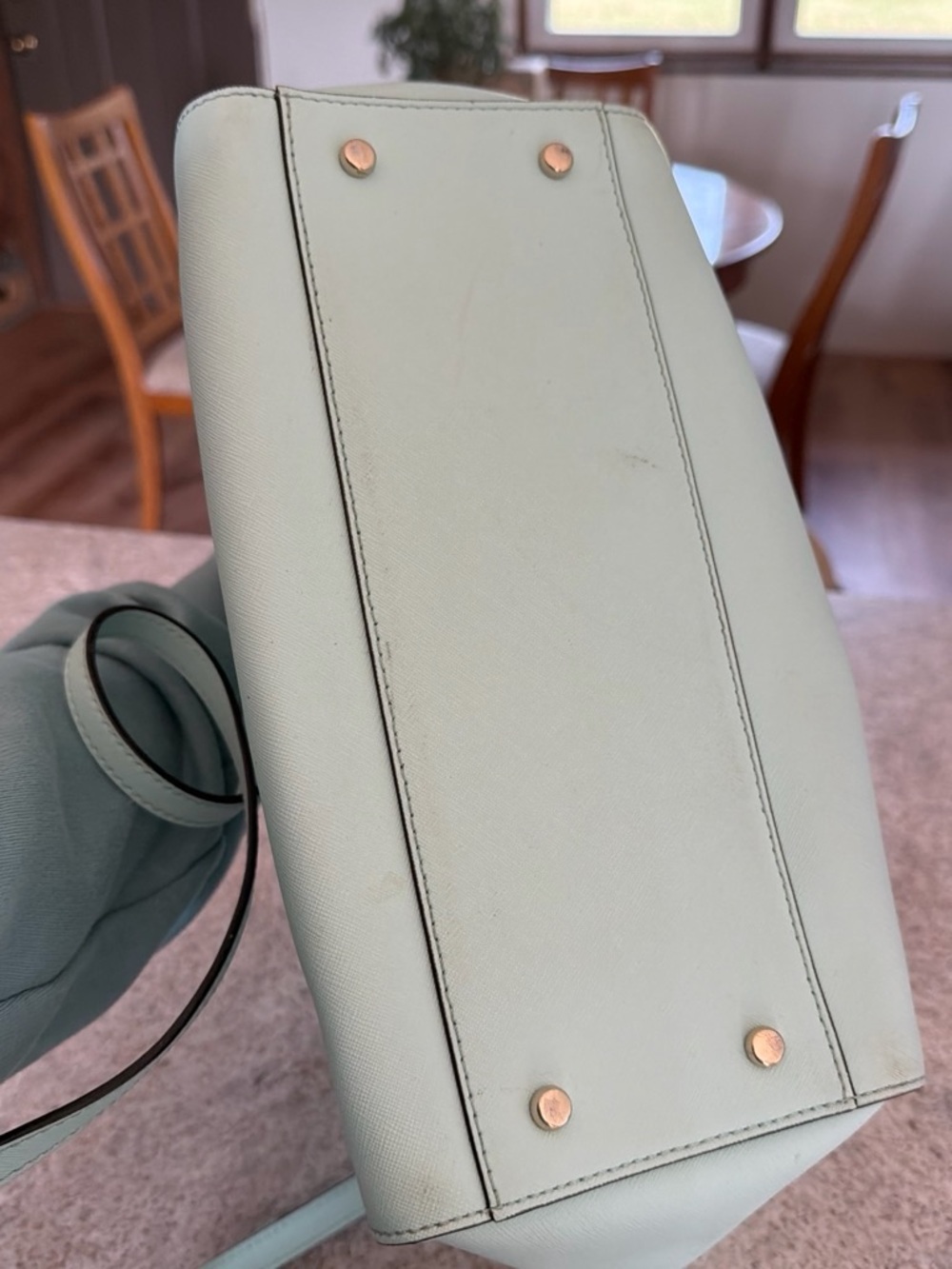 kate spade Mint Green Saffiano Leather Tote with Crossbody Strap - Picture 3 of 3